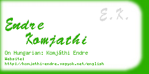 endre komjathi business card